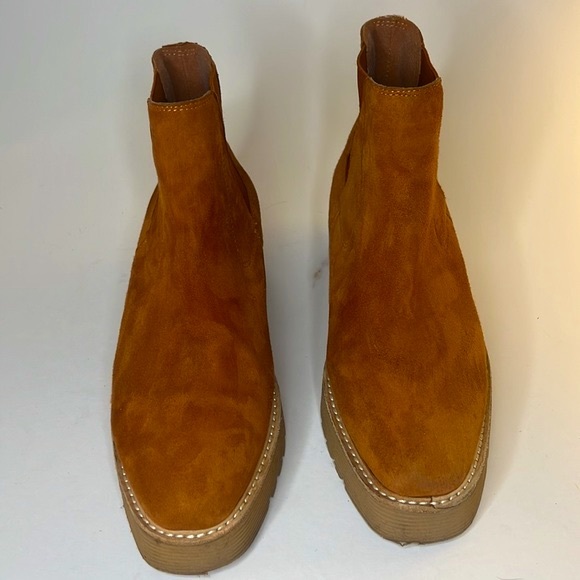 Anthropologie silent D red suede platform boots FLAWED - Picture 5 of 12